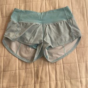 Woman’s blue Lululemon shorts